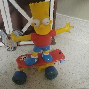 The Simpsons - Remote Control Skateboard Bart #8501 Mattel Vintage 1990 Rare Red